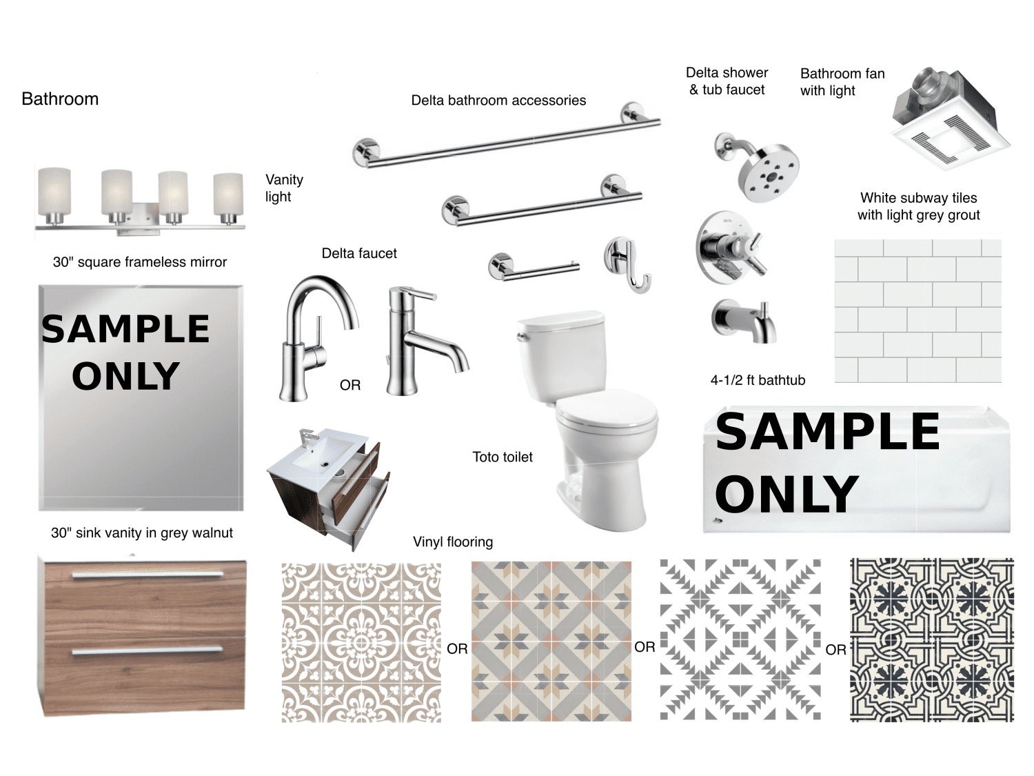 Bathroom Mood Board, Jersey City Heights Home Remodel
